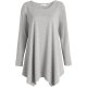 Heather Gray Female Casual Long Sleeve Top Lightweight