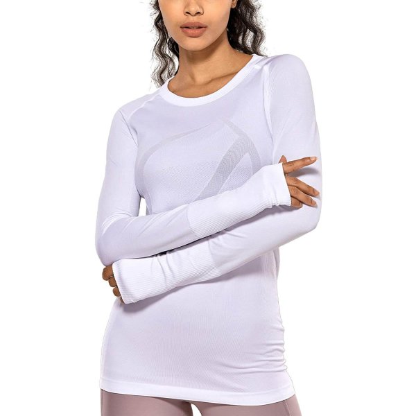 White-slim Fit Women Comfortable Long Sleeve Wear Lightweight