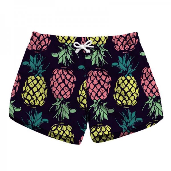 Pineapple Style E Women Fashion Shorts Refreshing Knee Pants For Girls And Women