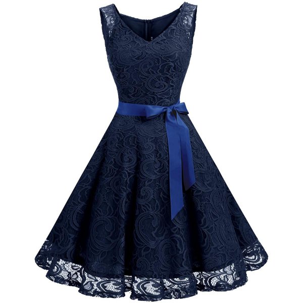 Navy Women Formal Dress Summer Dress For Women