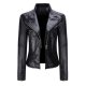 Black Ladies Fashion Leather Coats Comfortable