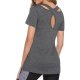 Dark Grey_2 Lady Beautiful Short Sleeve Wear Exercise Running