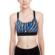 Women's Workout Yoga Clothes Activewear Cross Strap Racerback Sports Bra - White/Blue