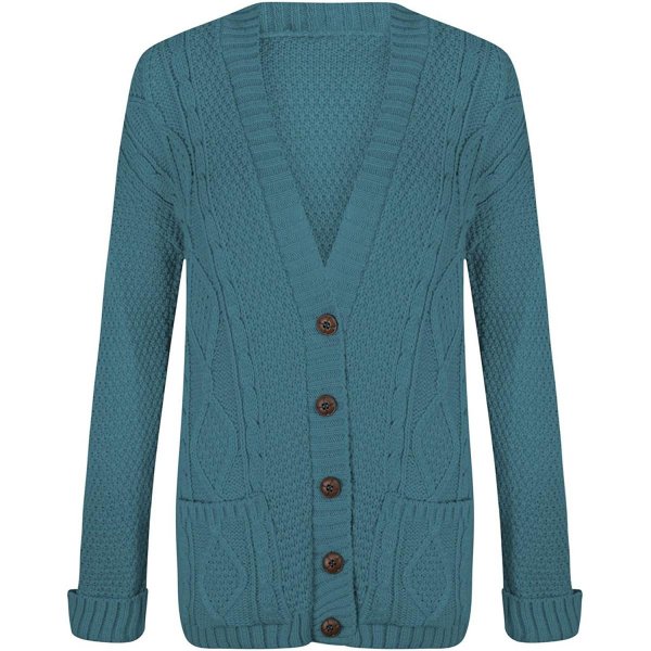 Teal Female Casual Knitted Fabric Soft Basic Suitable For Everyday Wear