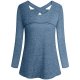 Blue Madam Comfortable Long Sleeve Wear For Workout