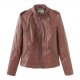 Brown Female Fashion Leather Coats Comfortable