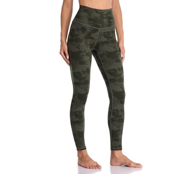 Army Green Splinter Camo Women's Comfortable Activewear Yoga Pants Ultra Soft For Daily Sport