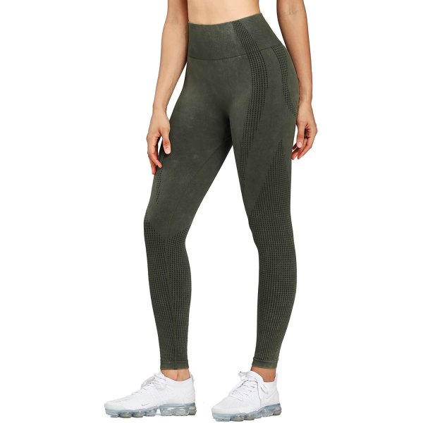 Wash Army Green Female Comfortable Training Yoga Pants Soft For Sport