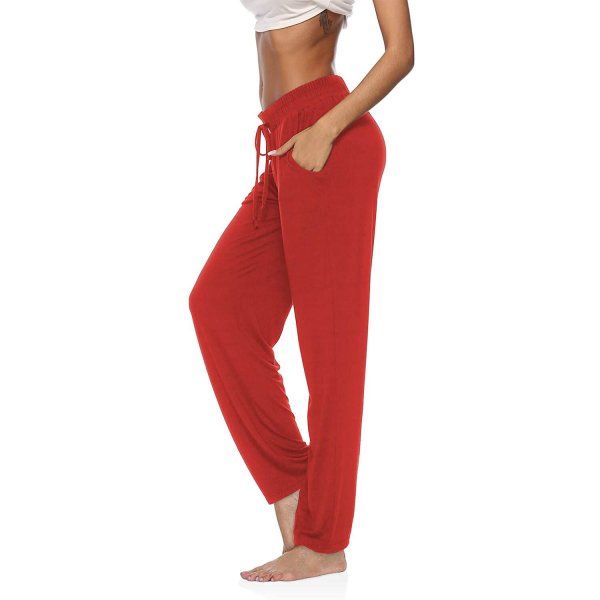 Red Female Formal Yoga Athletic Leggings Ultra Soft For Women