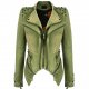 Denim-green Lady's Formal Leather Outer Wear Comfortable