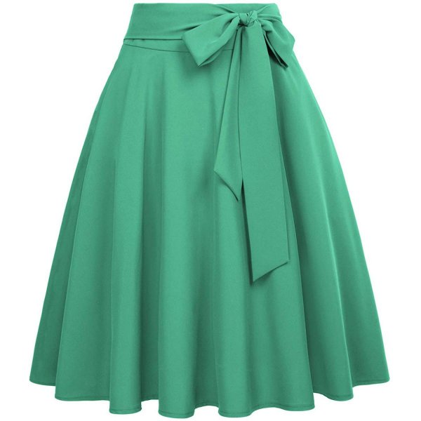 Sea Green Women's Formal Leisure Skirt Daily Skirt